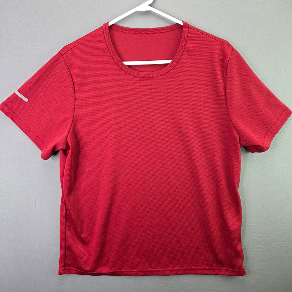 Unbranded Athletic Performance T-Shirt Mens Size S Red Mesh Reflective Running